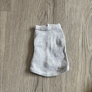 Gray Ribbed dog  tank XXS